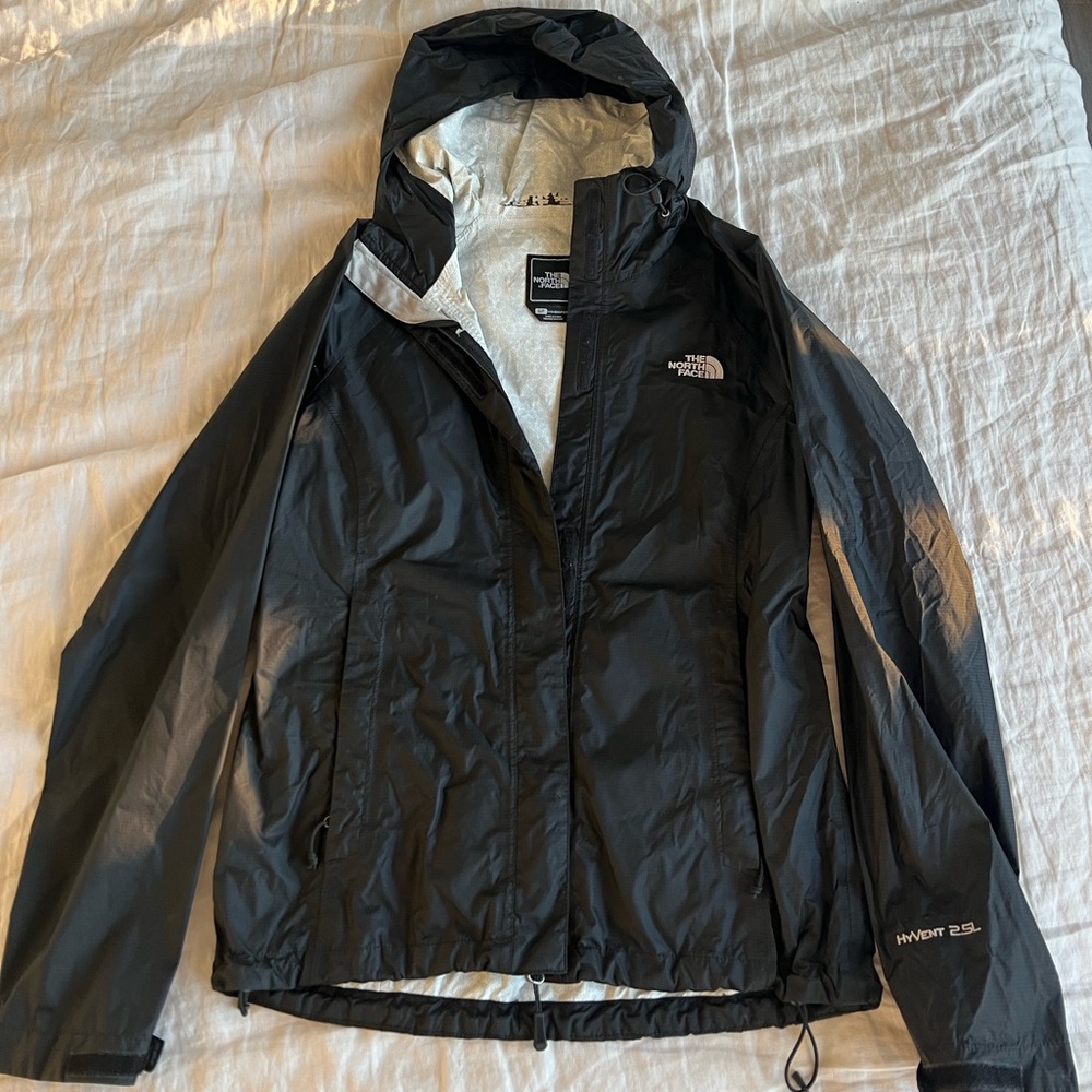 North Face HyVent 2.5L Black Rain/Windbreaker Jacket Softshell Womens Size S